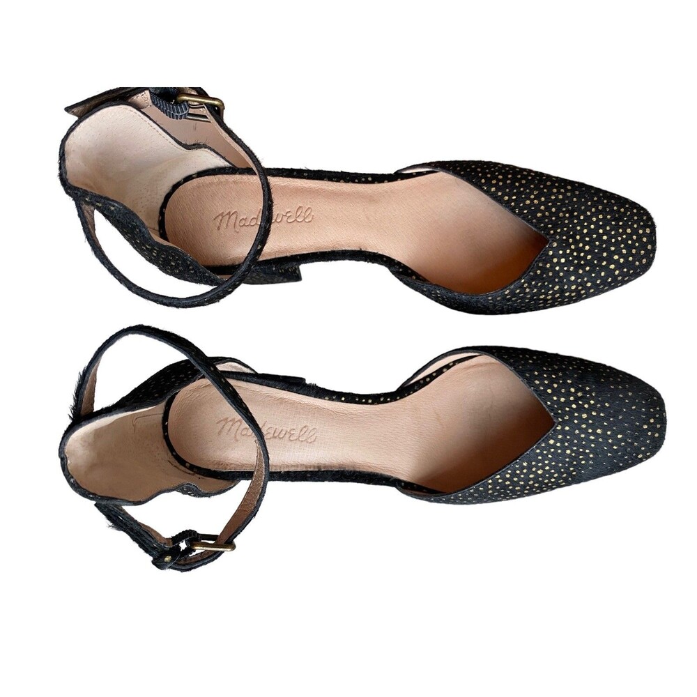 Madewell SIZE 9.5 The Dove High Heel Sandal in Metallic Dot Calf Hair - Picture 4 of 10